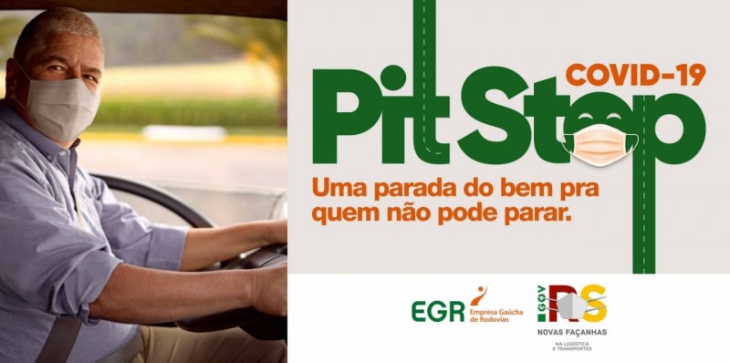 Peça publicitária da campanha Pit Stop Covid-19.